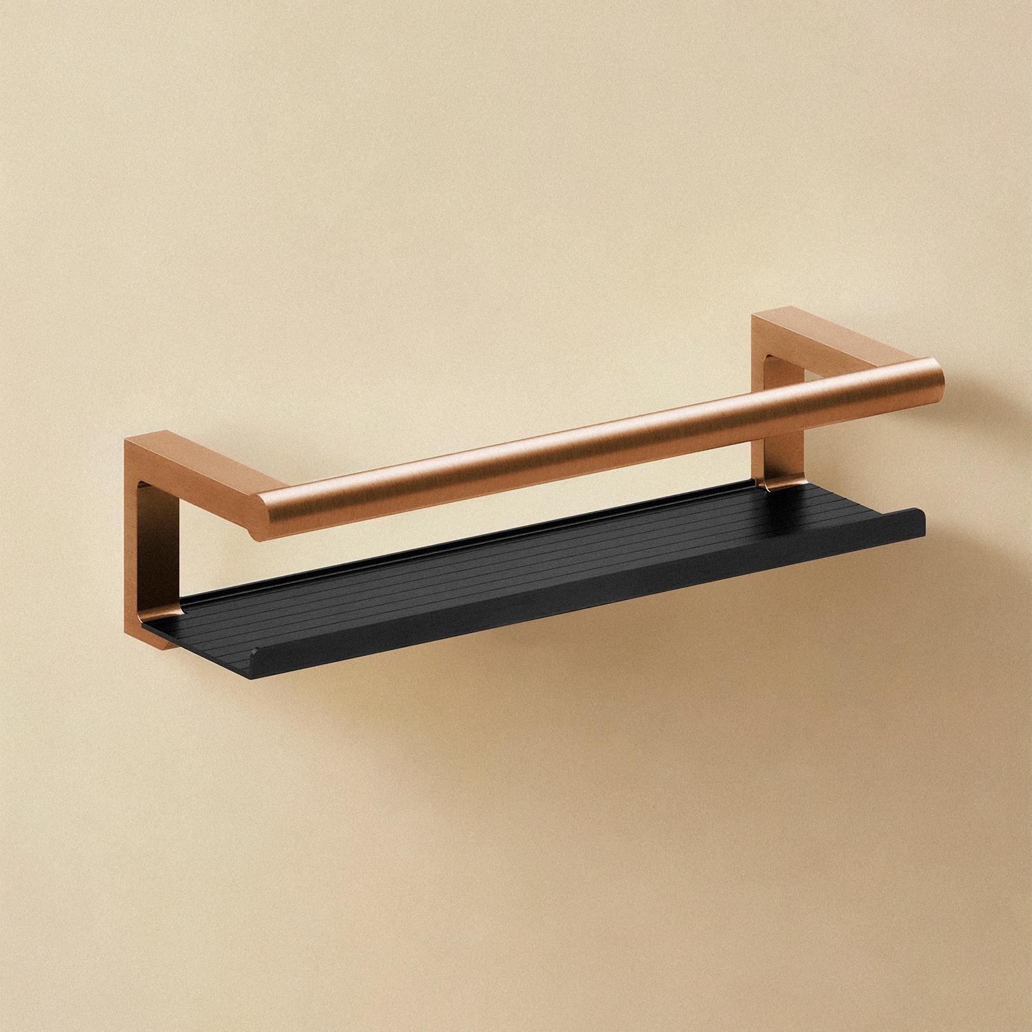 Bathroom Shelf, Organizer, Brushed Copper Pvd , Architect S+ Collection