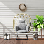 Rattan Garden Egg Chair With Thickened Cushion, Headrest