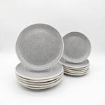 Reactive Grey Glaze Dinnerware Set Nordic Pebble Side Dessert Plates 21cm | Set of 4 | Grey