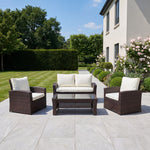 Pallini 4 Piece Rattan Patio Set | Brown