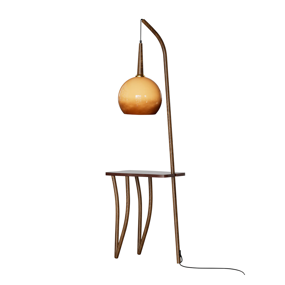 Breeins Vintage Style Floor Lamp With Irregular Design And Pomelo-shaped Lampshade