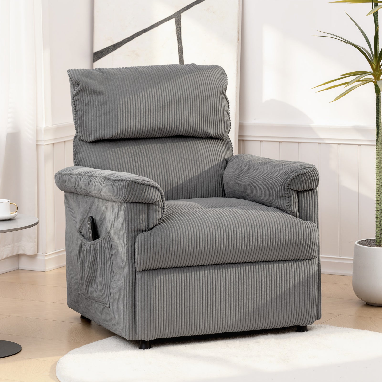 Massage Recliner With Quiet Motor, Power Reclining Chair | Grey