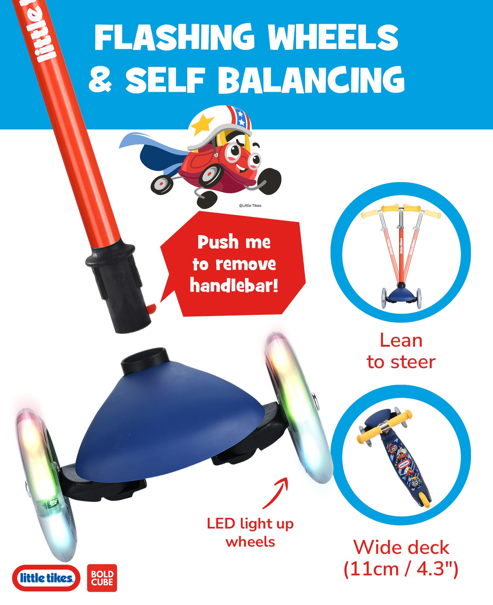 Little Tikes Kids 3 Wheel Scooter | Red