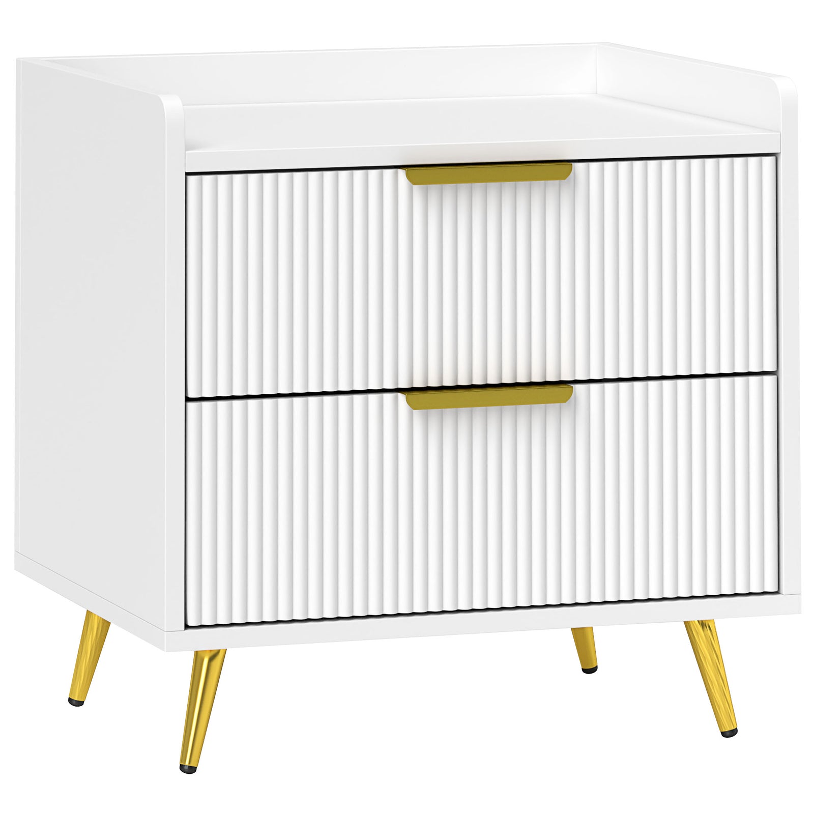 Bedside Table With 2 Drawers For Bedroom, Living Room | One Size | White