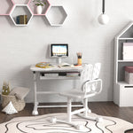 Height Adjustable Kids Desk And Chair Set W/ Tilted Desktop | Grey