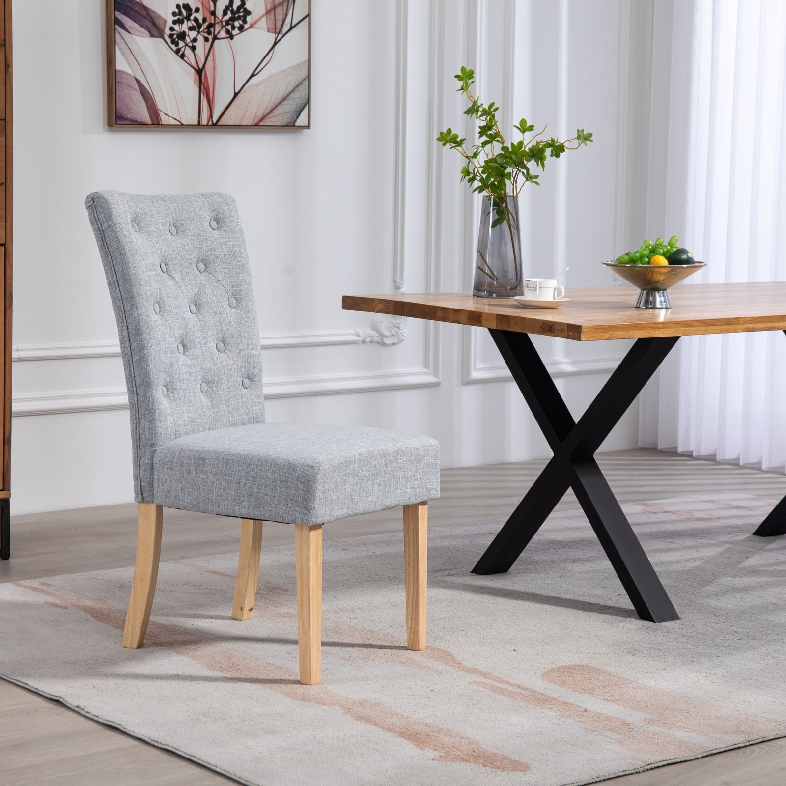 Set Of 2 Pienza Fabric Dining Chairs