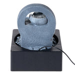 Tabletop Waterfall Fountain With Circular Frame And Tiered Bowls For Meditation Decor