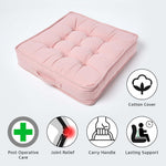 Cotton Armchair Booster Cushion | 50cm x 50cm | Pink