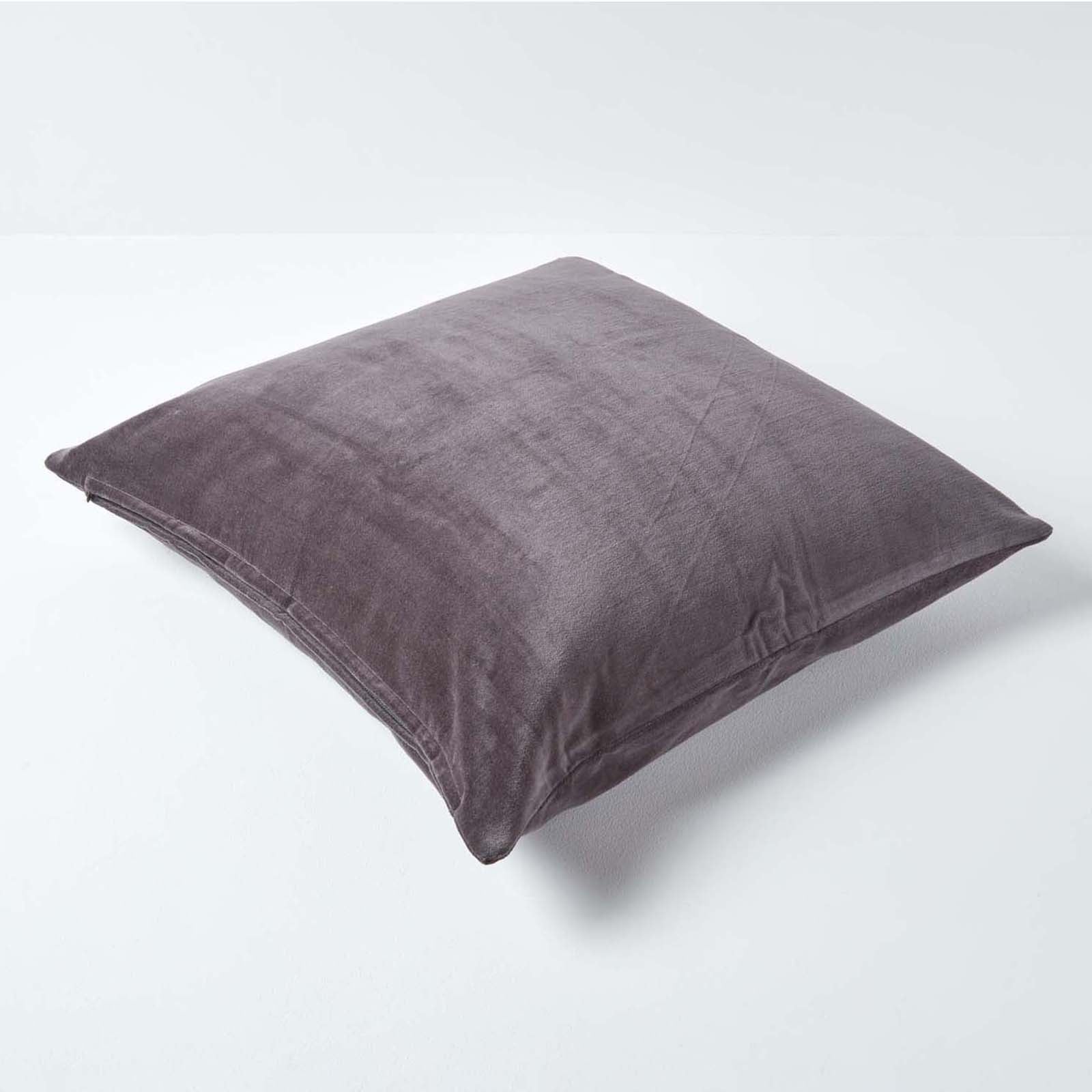 Set Of 2 Velvet Cushion Covers | 40cm x 40cm | Dark Grey