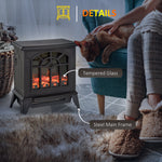 Freestanding Electric Fireplace Heater With Led Flame