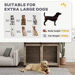 Dog Crate Furniture W/ Sliding Door, Walnut Brown | Large | Dark Brown