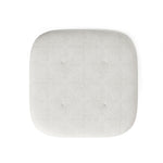 Teddy Fleece Footstool With Rubberwood Legs & Felt Pads | White
