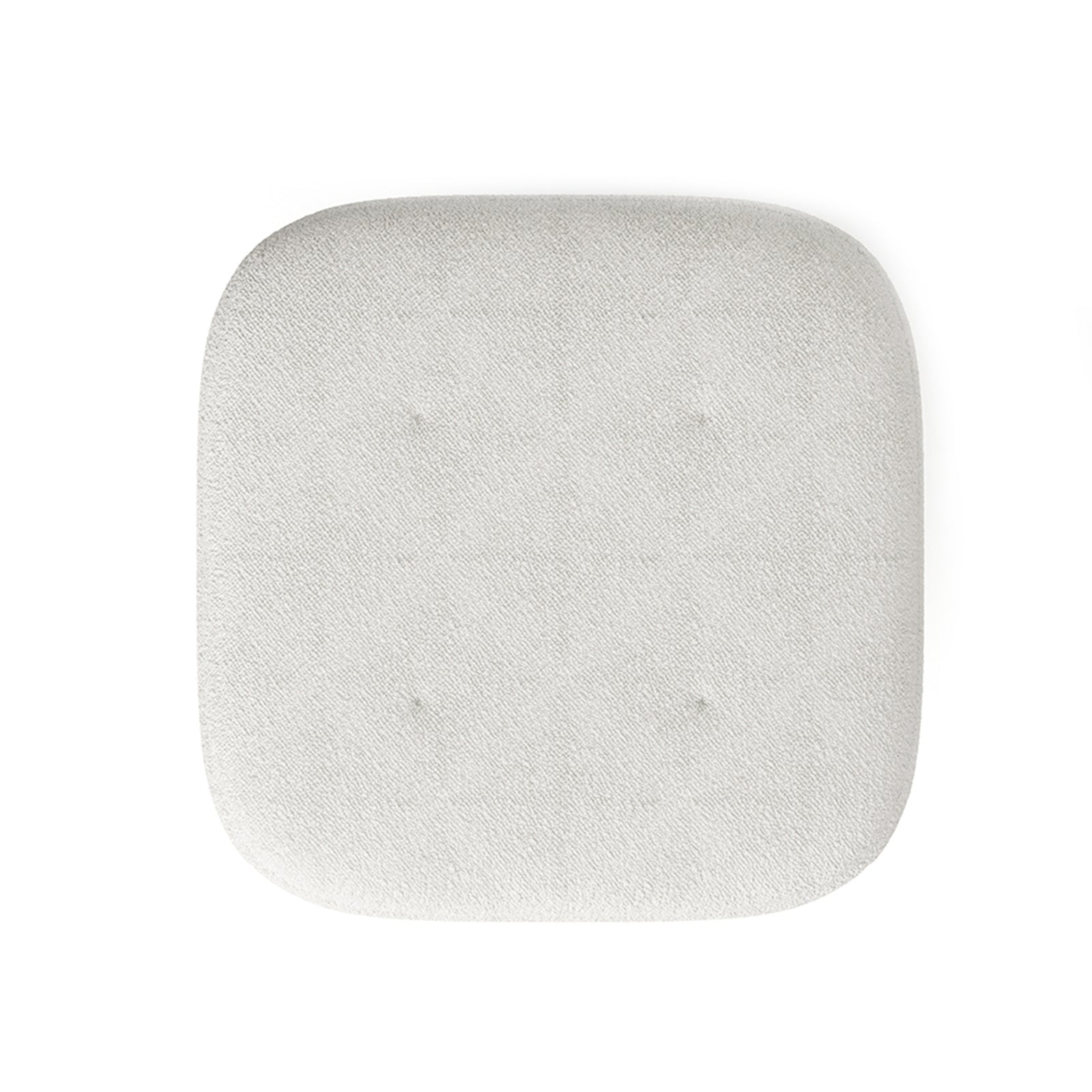 Teddy Fleece Footstool With Rubberwood Legs & Felt Pads | White