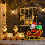 8ft Christmas Inflatable Santa Claus On Sleigh Led