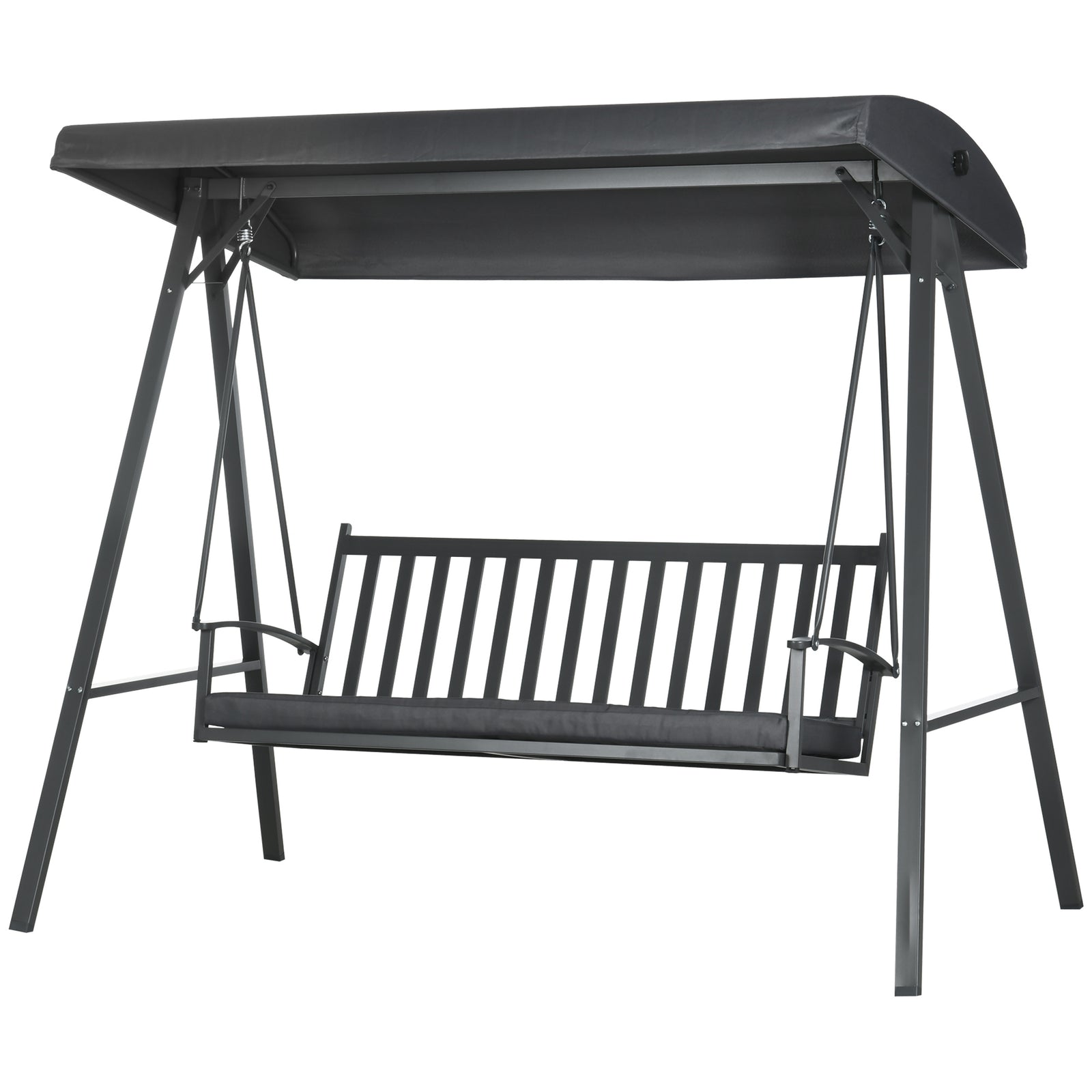 3-seat Garden Swing Chair, Outdoor Canopy Swing Glider
