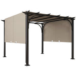 Outdoor Retractable Pergola Garden Sun Shade Patio Canopy | Beige