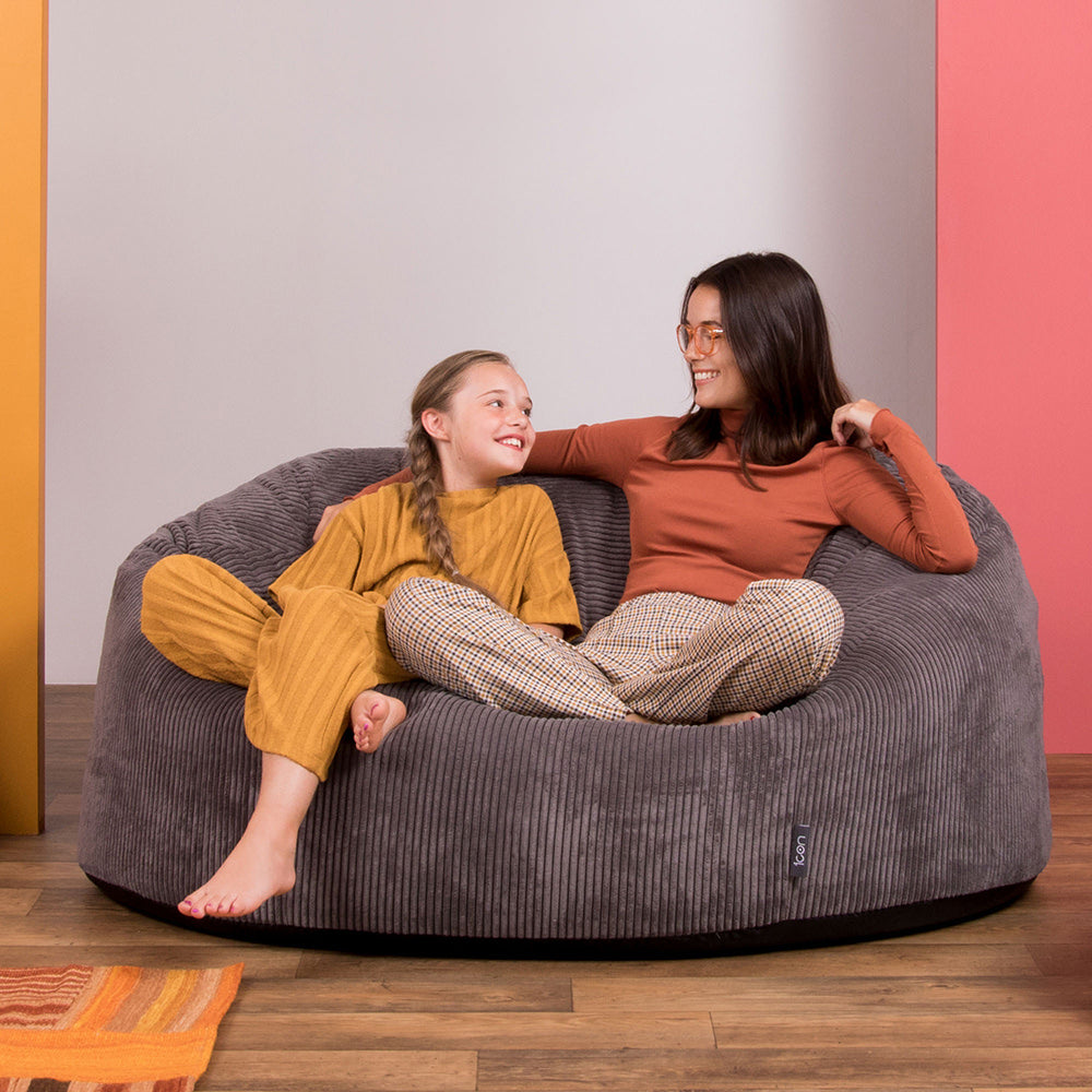 Soul Giant Cord 2-seater Bean Bag Chair | Charcoal