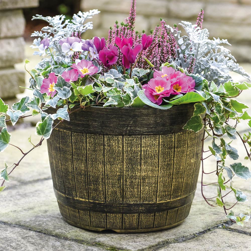 Whisky Barrel Planter Patio Pot | Set-of-2