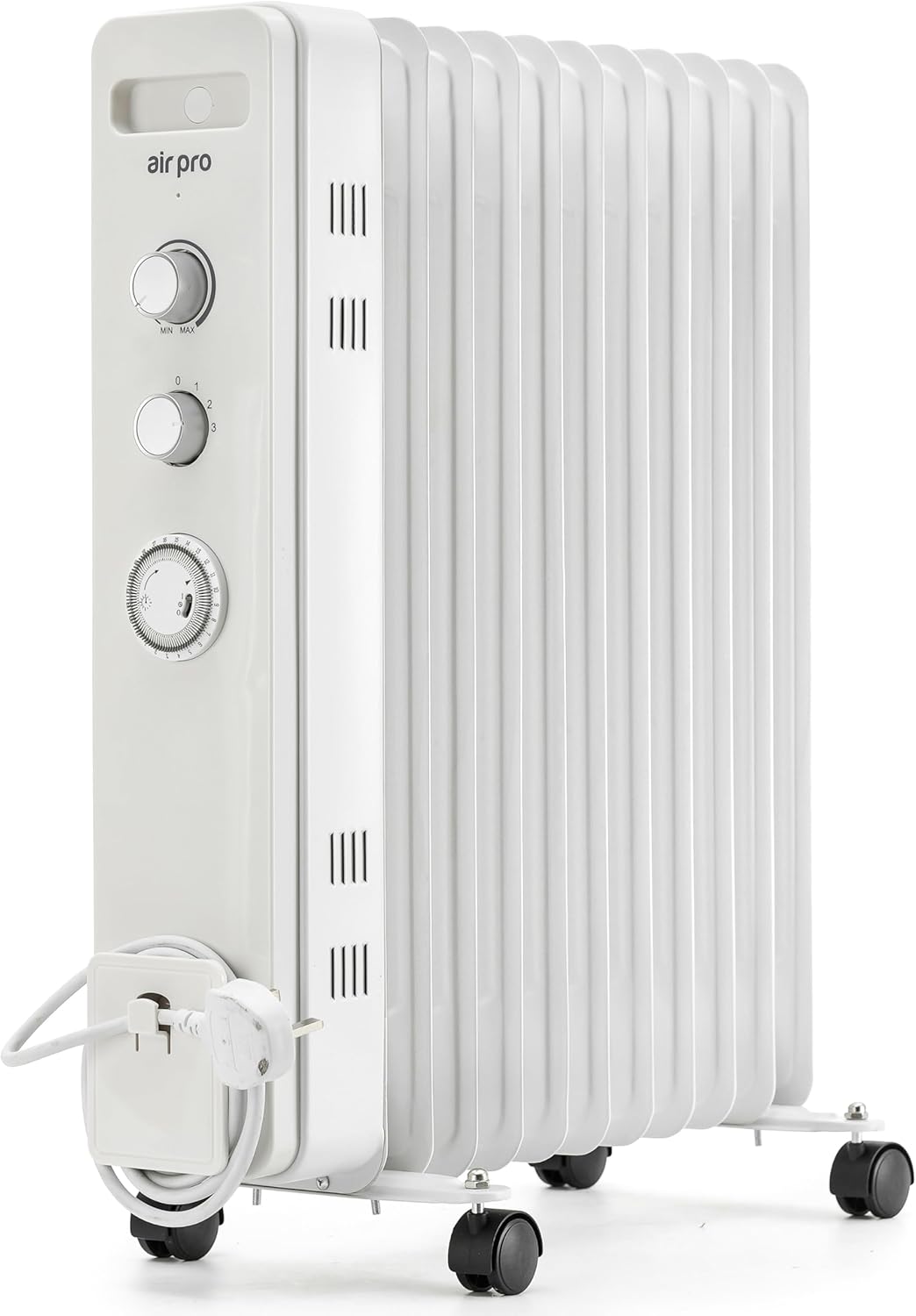 Oil Filled 11 Fin Portable Electric Radiator Heater 2500w | White