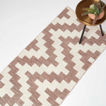 Malina Brown & Natural Kilim Cotton Rug | 200cm | Natural