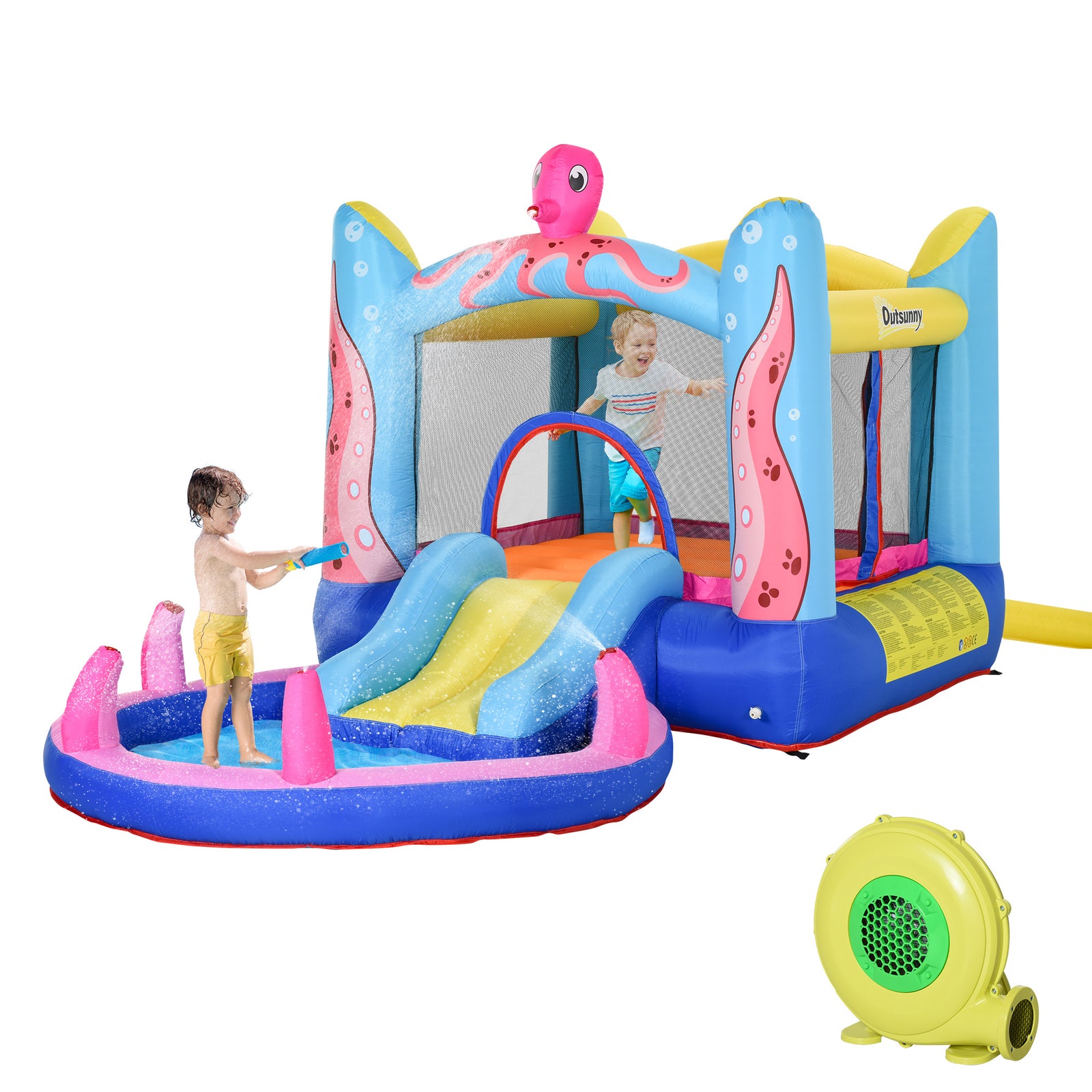 Bouncy Castle W/ Slide Water Pool Trampoline, Blower 3.6 X 1.75 X 1.8m