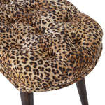 Solid Wood Leopard Print Deep Button Bench
