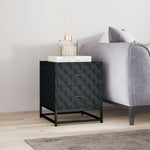 Bedside Table Set Of 2, Nightstand With 2 Drawers Steel Legs | One Size | Black