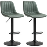 Set Of 2 Microfibre Retro Tub Bar Stools | Green