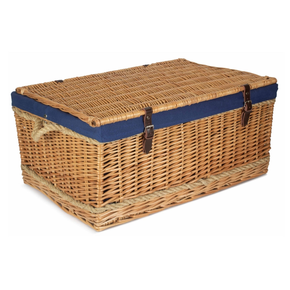 Wicker 72cm Rope Handled Trunk Picnic Basket | Blue