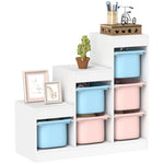 AIYAPLAY 3-layer Kids Toy Storage Unit With 6 Removable Bins