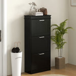 HOMCOM Slim Shoe Storage Cabinet With 3 Flip Drawers For Entryway