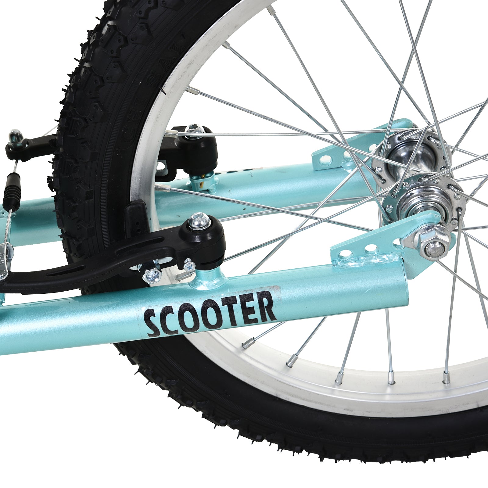 90-96cm Kids Kick Scooter W/ Adjustable Handlebar Inflatable Wheels | Blue
