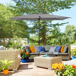 2.58m Aluminium Garden Parasol Sun Umbrella | Gray