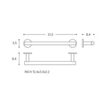 Towel Rail Brushed Gold Pvd Architect Sp (30cm)