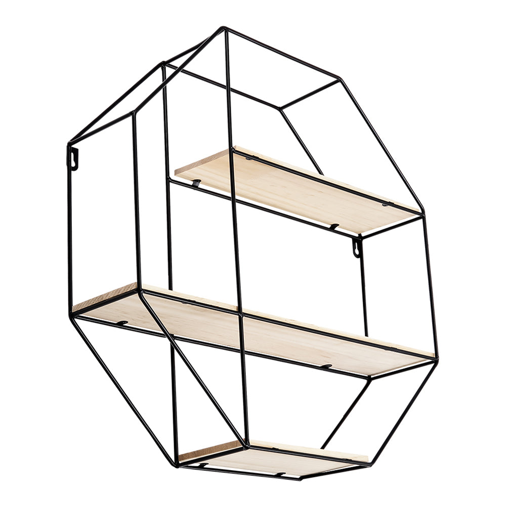 Octagonal Metal Floating Wall Display Shelf