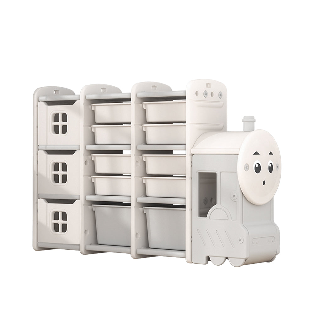 Cute Train Shape Toys Storage Rack For Kids Floor Standing