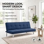 Britney Linen Sofa Bed 3 Seater | Blue
