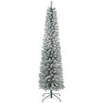 5/6/7ft Artificial Pencil Christmas Tree Realistic Green/White | 7ft | White