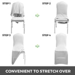 Dining Room Chair Cover Stretch Slipcover – White Polyester & Spandex Removable Seat Cover