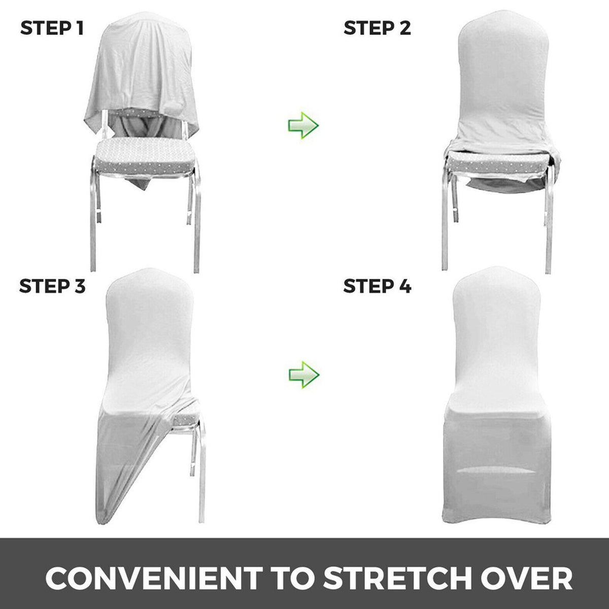 Dining Room Chair Cover Stretch Slipcover – White Polyester & Spandex Removable Seat Cover
