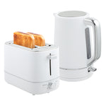 1.7l 3000w Fast Boil Electric Kettle And 2 Slice Toaster Set | White