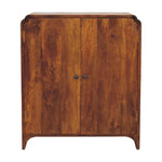 Solid Wood Newton Chestnut Cabinet, Double-door Storage, Dark Brown