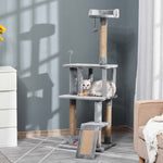 Cat Tree Tower Climbing  Activity Center With Jute Scratching Post, Grey