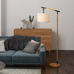 Floor Lamp With 350 Degree Rotating Lampshade Led Bulb | One Size | Brown