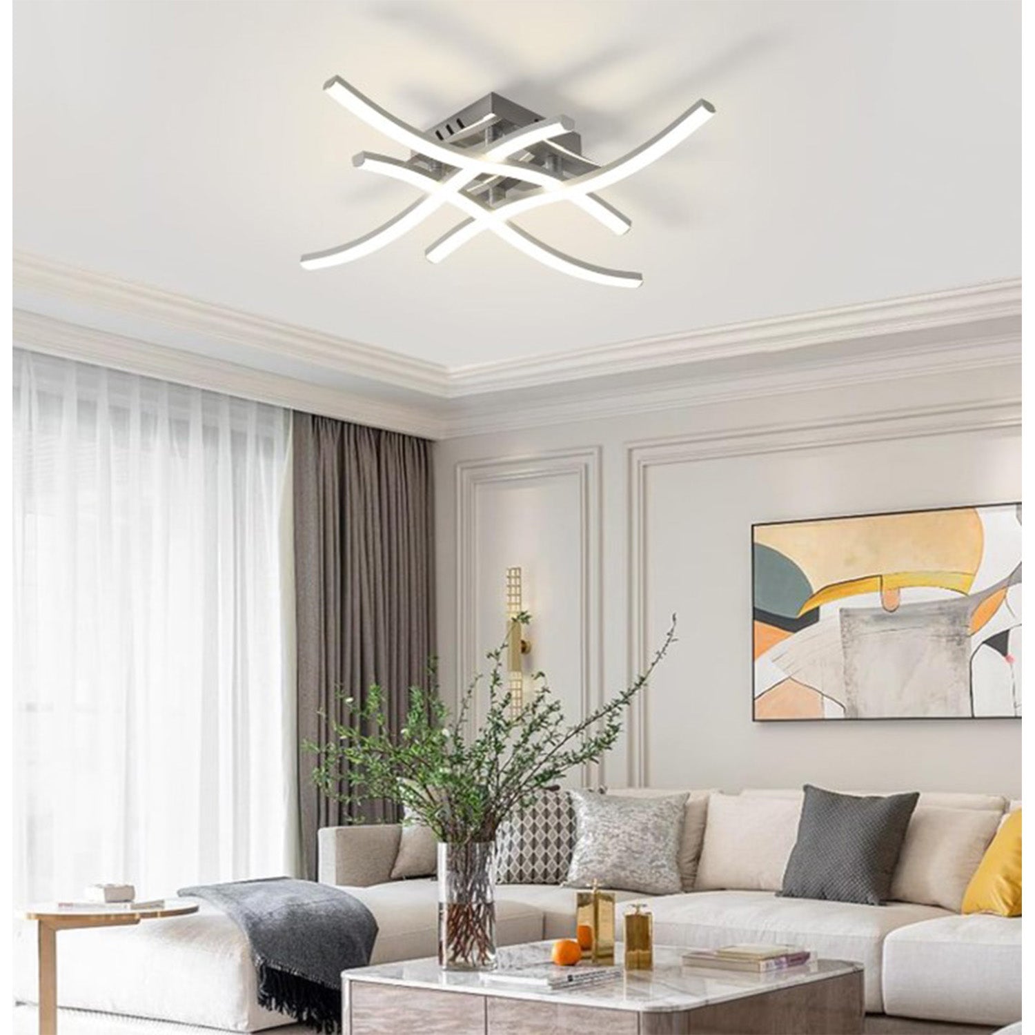 Bath Plus TB+ Modern 4-light Led Wave Ceiling Light