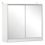 Wall Mounted Mirror Cabinet With Storage Shelf Bathroom | One Size | White