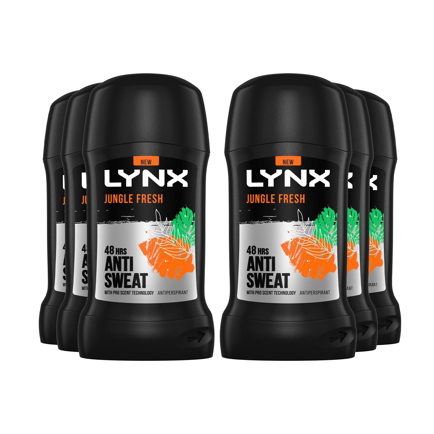 Anti-perspirant Deodorant Stick 48h Odour Protection Jungle Fresh, 6x 50ml