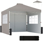 Pop Up Gazebo Waterproof Height Adjustable 3 X 3 (m) | Grey