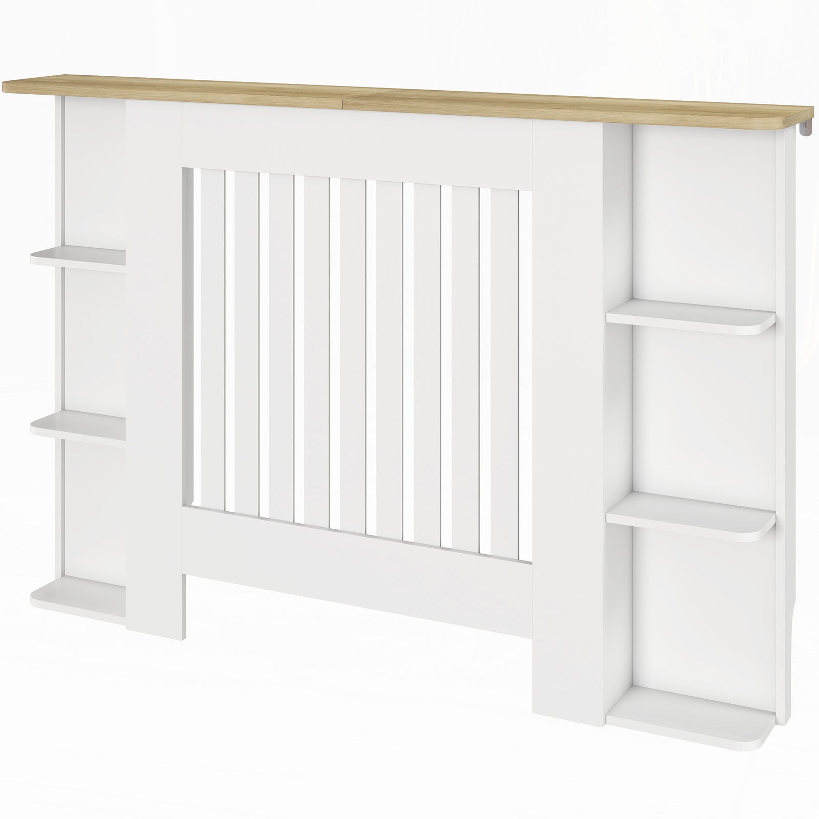 Vertical Slatted Heater Cover For Living Room | Medium | White