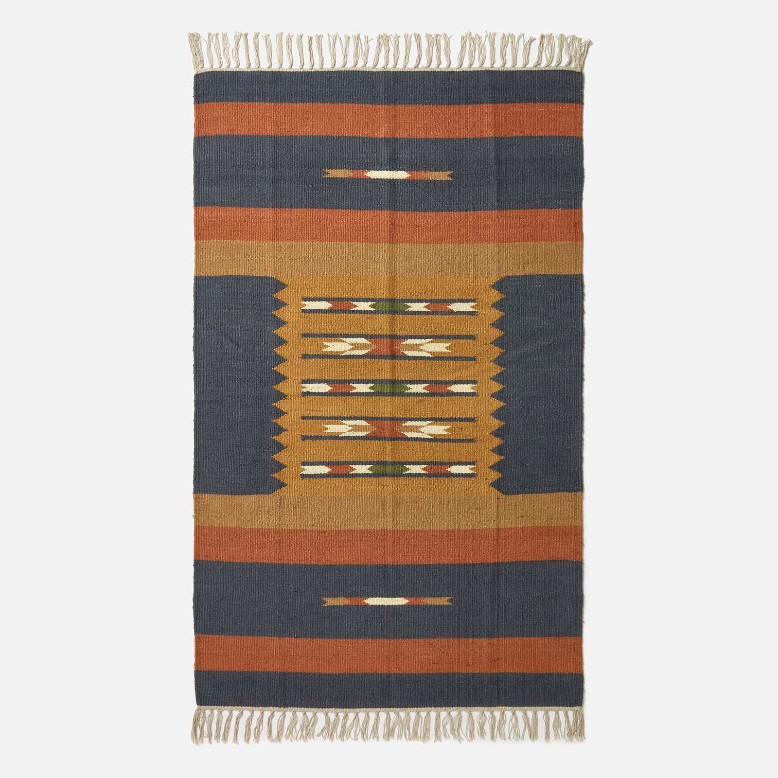 Lundi Kilim  Cotton & Jute Rug | 150cm x 220cm | Orange